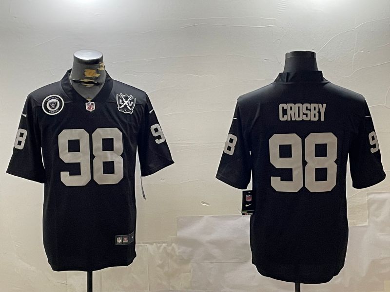 Men Oakland Raiders #98 Crosby Black Second generation 2024 Nike Limited NFL Jersey style 4->oakland raiders->NFL Jersey